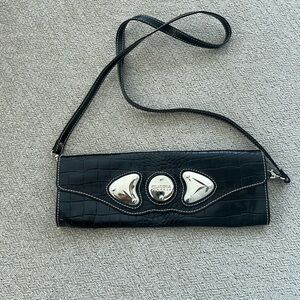 Claudia Firenze Black Clutch with Silver Accents